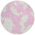 8' Pink And Ivory Round Abstract Washable Indoor Outdoor Area Rug - Pink, Ivory