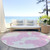 8' Pink And Ivory Round Abstract Washable Indoor Outdoor Area Rug - Pink, Ivory