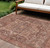 8' X 10' Burgundy Medallion Washable Indoor Outdoor Area Rug