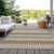 10' X 14' Orange Gray And Beige Striped Washable Indoor Outdoor Area Rug