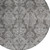 8' Gray And Pewter Round Damask Washable Indoor Outdoor Area Rug