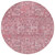 8' Pink Blush And Charcoal Round Floral Washable Indoor Outdoor Area Rug