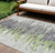10' X 14' Green And Silver Abstract Washable Indoor Outdoor Area Rug