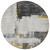 8' Gray And Tan Round Abstract Washable Indoor Outdoor Area Rug