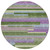 8' Moss Green Olive Green And Purple Round Striped Washable Indoor Outdoor Area Rug