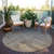 8' Taupe And Gray Round Ombre Washable Indoor Outdoor Area Rug