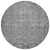8' Gray Round Oriental Washable Indoor Outdoor Area Rug