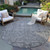 8' Gray Round Oriental Washable Indoor Outdoor Area Rug - 880016660029