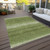 9' X 12' Green And Ivory Abstract Washable Indoor Outdoor Area Rug Transitional Style - Green, Ivory Color