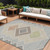 10' X 14' Pewter Copper And Silver Geometric Washable Indoor Outdoor Area Rug