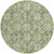 8' Green Gray And Ivory Round Floral Washable Indoor Outdoor Area Rug