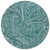 8' Teal Blue Aqua And Ivory Round Paisley Washable Indoor Outdoor Area Rug