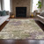 9' X 12' Beige Green And Purple Abstract Washable Indoor Outdoor Area Rug