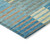 9' X 12' Teal Blue Orange And Sky Blue Striped Washable Indoor Outdoor Area Rug