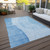8' X 10' Denim Blue And Sky Blue Abstract Washable Indoor Outdoor Area Rug - 608219220853