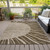 10' X 14' Brown Taupe And Beige Abstract Washable Indoor Outdoor Area Rug