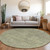 8' Artichoke Green Round Geometric Washable Indoor Outdoor Area Rug