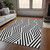 10' X 14' Black and White Geometric Washable Non Skid Indoor Outdoor Area Rug