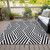 10' X 14' Black and White Geometric Washable Non Skid Indoor Outdoor Area Rug