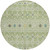 8' Sage Ivory And Teal Blue Round Geometric Washable Indoor Outdoor Area Rug