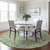 8' Sage Ivory And Teal Blue Round Geometric Washable Indoor Outdoor Area Rug
