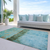 8' X 10' Teal Blue And Gold Abstract Washable Indoor Outdoor Area Rug