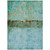 8' X 10' Teal Blue And Gold Abstract Washable Indoor Outdoor Area Rug