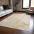 10' X 14' Beige Abstract Washable Non Skid Indoor Outdoor Area Rug - 606114970705