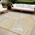 10' X 14' Beige Abstract Washable Non Skid Indoor Outdoor Area Rug - 606114970705