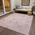 10' X 14' Pink Purple And Gray Oriental Washable Indoor Outdoor Area Rug