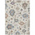 9' X 12' Ivory Brown And Blue Floral Washable Indoor Outdoor Area Rug