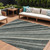 9' X 12' Black Gray And Ivory Striped Washable Indoor Outdoor Area Rug