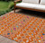 8' X 10' Orange Blue And Purple Geometric Washable Indoor Outdoor Area Rug