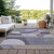 9' X 12' Purple Gray And Beige Geometric Washable Indoor Outdoor Area Rug