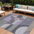 9' X 12' Purple Gray And Beige Geometric Washable Indoor Outdoor Area Rug
