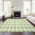 10' X 14' Lime Green And Ivory Geometric Washable Indoor Outdoor Area Rug