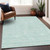 9' X 12' Aqua And Ivory Geometric Washable Indoor Outdoor Area Rug Transitional Style - Aqua, Ivory Color
