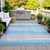 8' X 10' Aqua Lavender And Peach Striped Washable Indoor Outdoor Area Rug