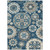 10' X 14' Navy Blue And Taupe Floral Medallion Washable Indoor Outdoor Area Rug