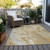 8' X 10' Gold And Silver Abstract Washable Indoor Outdoor Area Rug