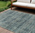 8' X 10' Teal Blue And Ivory Striped Washable Indoor Outdoor Area Rug - Teal Blue, Ivory