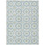 8' X 10' Sky Blue Ivory And Artichoke Green Floral Medallion Washable Indoor Outdoor Area Rug