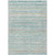 9' X 12' Teal Blue Striped Washable Indoor Outdoor Area Rug