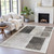 9' X 12' Ivory And Black Geometric Washable Indoor Outdoor Area Rug - Ivory, Black