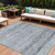 9' X 12' Blue And Gray Trellis Washable Indoor Outdoor Area Rug