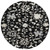8' Black Ivory And Gray Round Floral Washable Indoor Outdoor Area Rug