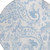 8' Sky Blue Denim Blue And Ivory Round Paisley Washable Indoor Outdoor Area Rug