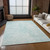 9' X 12' Aqua And Ivory Geometric Washable Indoor Outdoor Area Rug