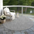 8' Gray Black And Ivory Round Geometric Washable Indoor Outdoor Area Rug