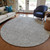 8' Gray Black And Ivory Round Geometric Washable Indoor Outdoor Area Rug